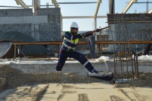 a person working at construction site